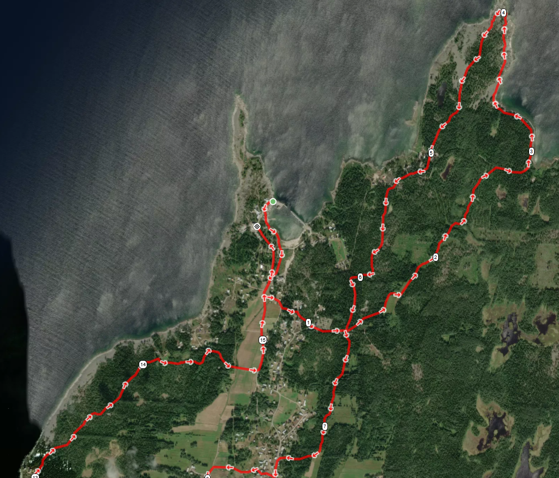 Karta 16 km norra delen