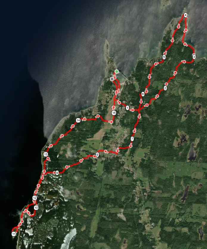 Karta för 16 km